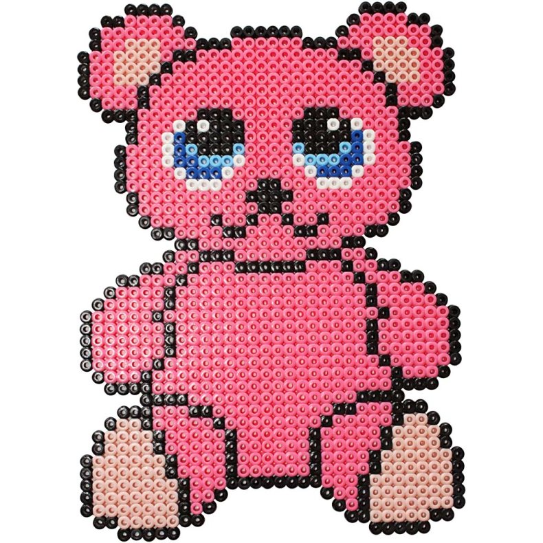 Perleplade, stor samlefirkant, str. 15x15 cm, medium, klar, 2 stk./ 1 pk.