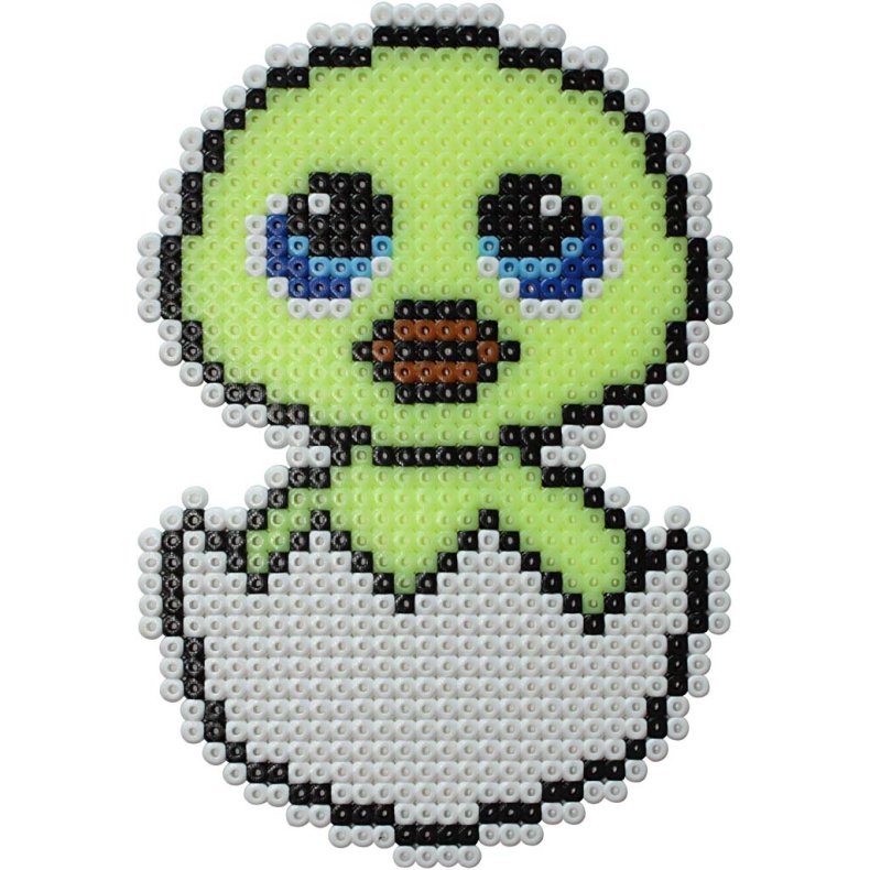 Perleplade, stor samlefirkant, str. 15x15 cm, medium, klar, 2 stk./ 1 pk.