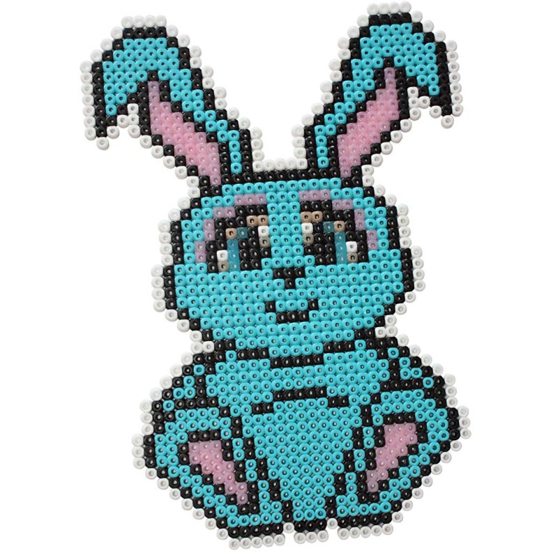 Perleplade, stor samlefirkant, str. 15x15 cm, medium, klar, 2 stk./ 1 pk.