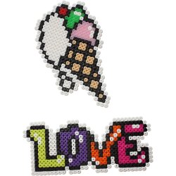 Perleplade, stor samlefirkant, str. 15x15 cm, medium, klar, 2 stk./ 1 pk.