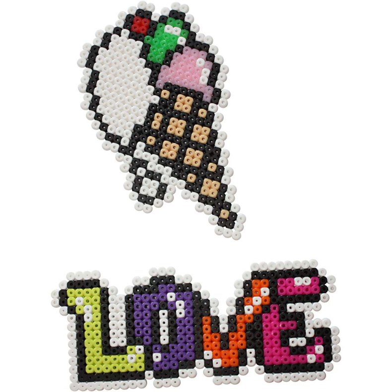 Perleplade, stor samlefirkant, str. 15x15 cm, medium, klar, 2 stk./ 1 pk.