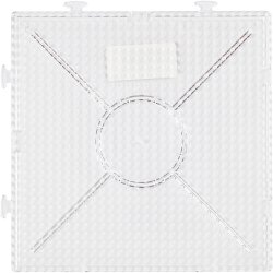 Perleplade, stor samlefirkant, str. 15x15 cm, medium, klar, 1 stk.
