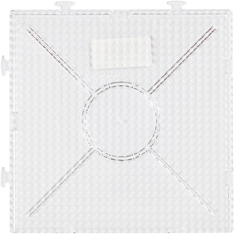 Perleplade, stor samlefirkant, str. 15x15 cm, medium, klar, 1 stk.
