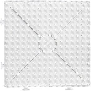 Perleplade, stor samlefirkant, str. 15x15 cm, JUMBO, klar, 1 stk.