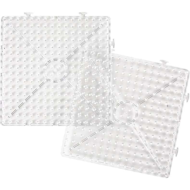 Perleplade, stor samlefirkant, str. 15x15 cm, JUMBO, klar, 1 stk.