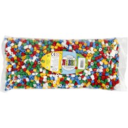 R&oslash;rperler, str. 10x10 mm, hulstr. 5,5 mm, JUMBO, standardfarver, 3200 ass./ 1 pk.