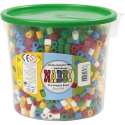 R&oslash;rperler, str. 10x10 mm, hulstr. 5,5 mm, JUMBO, standardfarver, 2450 ass./ 1 pk.