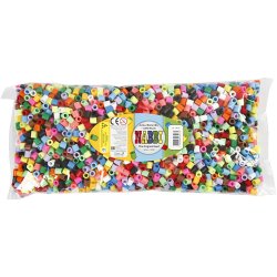 R&oslash;rperler, str. 10x10 mm, hulstr. 5,5 mm, JUMBO, suppleringsfarver, 3200 ass./ 1 pk.