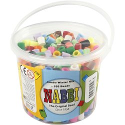 R&oslash;rperler, str. 10x10 mm, hulstr. 5,5 mm, JUMBO, suppleringsfarver, 550 ass./ 1 pk.