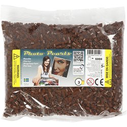 PhotoPearls, str. 5x5 mm, hulstr. 2,5 mm, medium, brun (3), 6000 stk./ 1 pk.