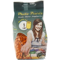 PhotoPearls, str. 5x5 mm, hulstr. 2,5 mm, medium, r&oslash;dbrun (5), 1100 stk./ 1 pk.