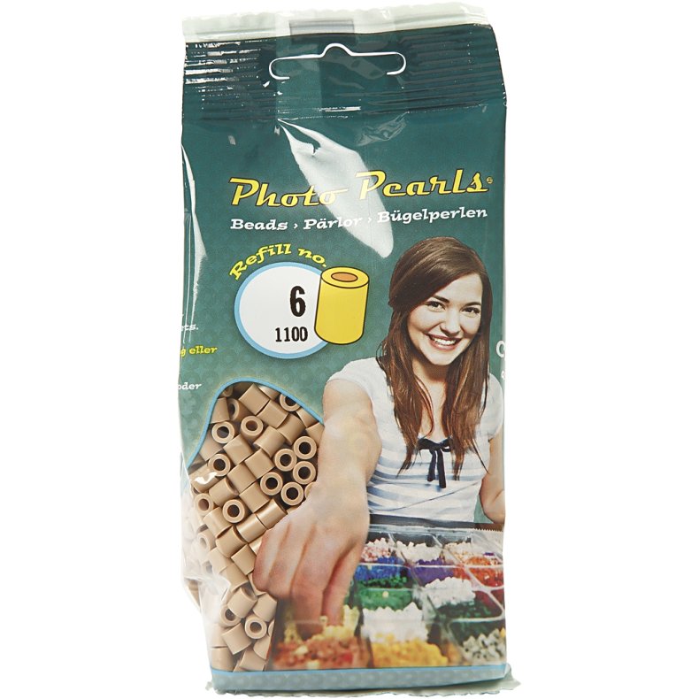 PhotoPearls, str. 5x5 mm, hulstr. 2,5 mm, medium, beige (6), 1100 stk./ 1 pk.