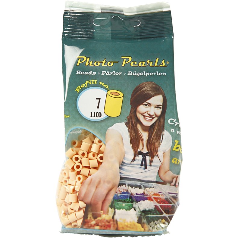 PhotoPearls, str. 5x5 mm, hulstr. 2,5 mm, medium, lys pudder (7), 1100 stk./ 1 pk.