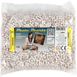 PhotoPearls, str. 5x5 mm, hulstr. 2,5 mm, medium, lys gr&aring; (10), 6000 stk./ 1 pk.