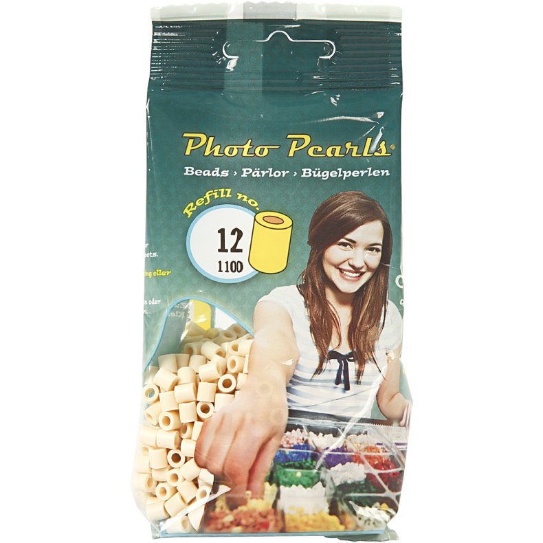 PhotoPearls, str. 5x5 mm, hulstr. 2,5 mm, medium, lys beige (12), 1100 stk./ 1 pk.