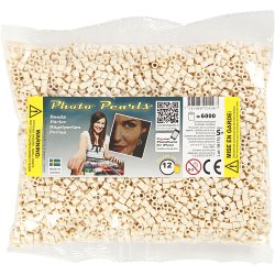 PhotoPearls, str. 5x5 mm, hulstr. 2,5 mm, medium, lys beige (12), 6000 stk./ 1 pk.