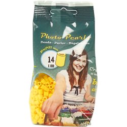 PhotoPearls, str. 5x5 mm, hulstr. 2,5 mm, medium, gul (14), 1100 stk./ 1 pk.