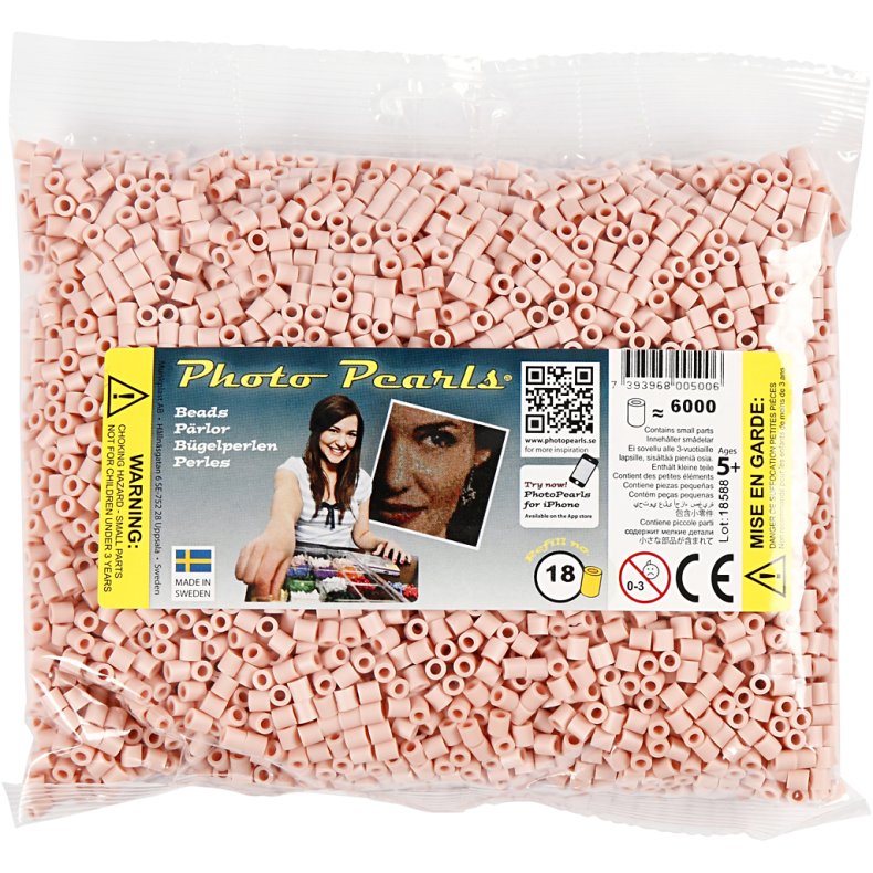 PhotoPearls, str. 5x5 mm, hulstr. 2,5 mm, medium, rosa (18), 6000 stk./ 1 pk.