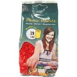 PhotoPearls, str. 5x5 mm, hulstr. 2,5 mm, medium, r&oslash;d (19), 1100 stk./ 1 pk.