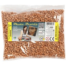 PhotoPearls, str. 5x5 mm, hulstr. 2,5 mm, medium, lys brun (20), 6000 stk./ 1 pk.
