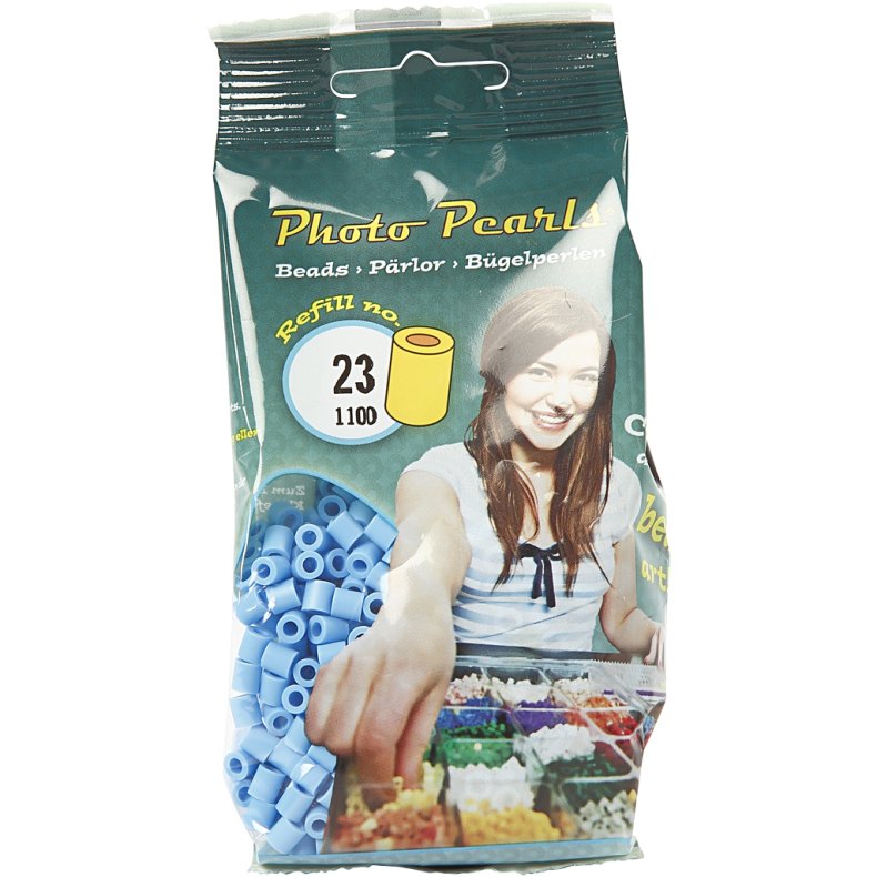 PhotoPearls, str. 5x5 mm, hulstr. 2,5 mm, medium, bl&aring; pastel (23), 1100 stk./ 1 pk.