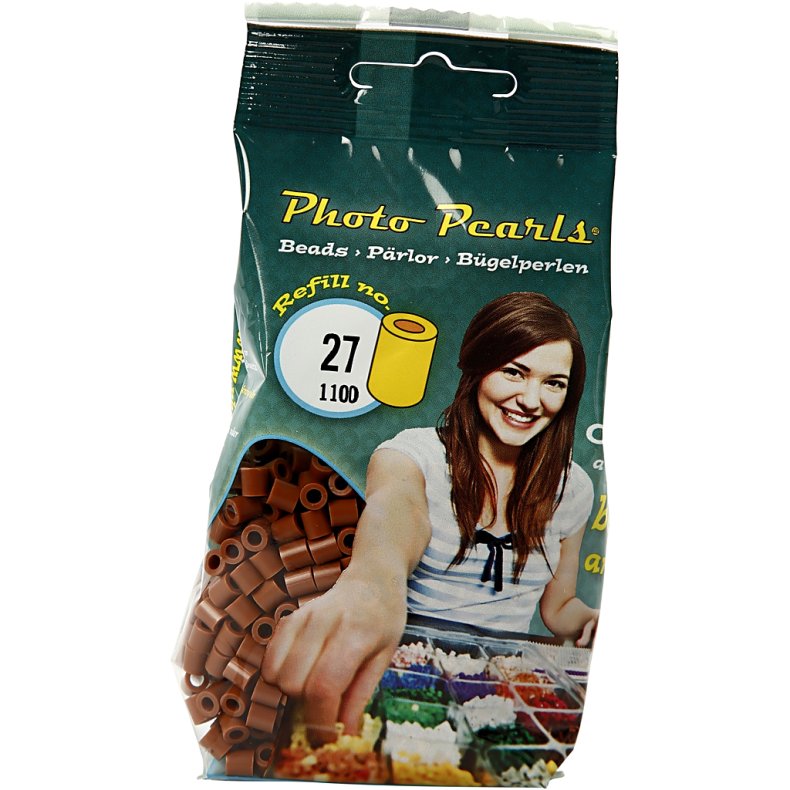PhotoPearls, str. 5x5 mm, hulstr. 2,5 mm, medium, chokolade (27), 1100 stk./ 1 pk.