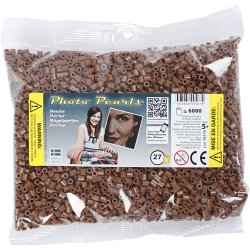 PhotoPearls, str. 5x5 mm, hulstr. 2,5 mm, medium, chokolade (27), 6000 stk./ 1 pk.