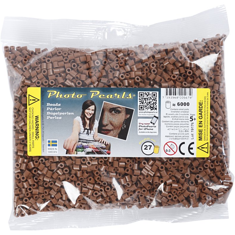 PhotoPearls, str. 5x5 mm, hulstr. 2,5 mm, medium, chokolade (27), 6000 stk./ 1 pk.