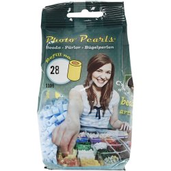 PhotoPearls, str. 5x5 mm, hulstr. 2,5 mm, medium, lys bl&aring; (28), 1100 stk./ 1 pk.