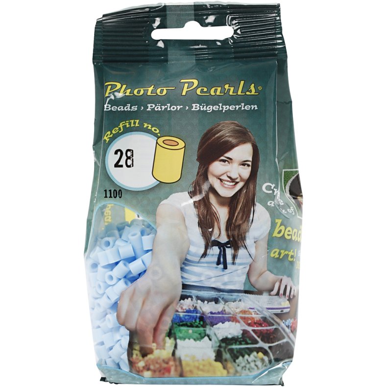 PhotoPearls, str. 5x5 mm, hulstr. 2,5 mm, medium, lys bl&aring; (28), 1100 stk./ 1 pk.