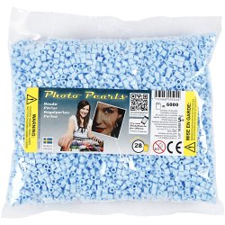 PhotoPearls, str. 5x5 mm, hulstr. 2,5 mm, medium, lys bl&aring; (28), 6000 stk./ 1 pk.