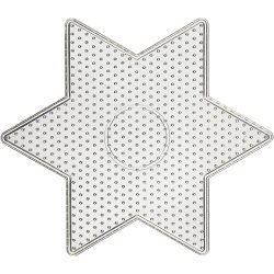 Perleplade, stor stjerne, str. 15x15 cm, medium, klar, 1 stk.