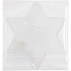 Perleplade, stor stjerne, str. 15x15 cm, medium, klar, 1 stk.