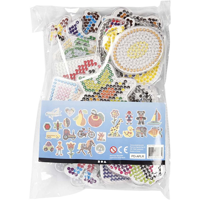 Perleplade, str. 7x7,5-14x16 cm, medium, 24 stk./ 1 pk.