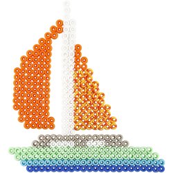 Perleplade, bil, fly, b&aring;d, traktor, bus og cykel, str. 9x9,5+11x16 cm, medium, 6 stk./ 1 pk.