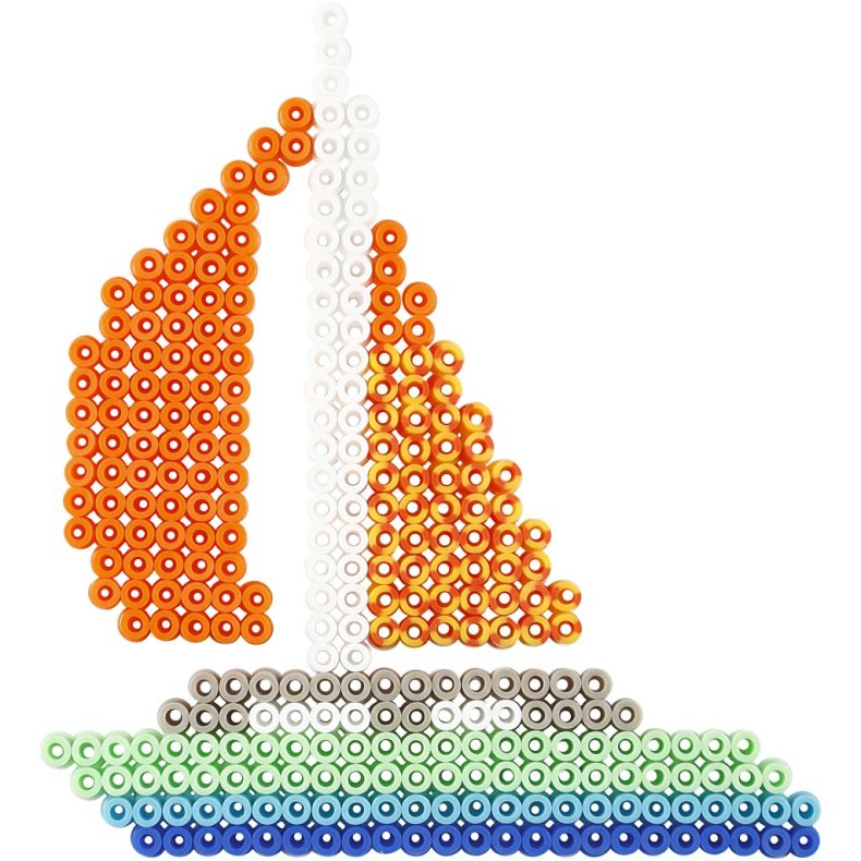 Perleplade, bil, fly, b&aring;d, traktor, bus og cykel, str. 9x9,5+11x16 cm, medium, 6 stk./ 1 pk.