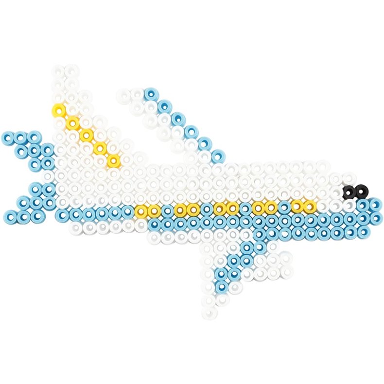 Perleplade, bil, fly, b&aring;d, traktor, bus og cykel, str. 9x9,5+11x16 cm, medium, 6 stk./ 1 pk.