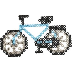 Perleplade, bil, fly, b&aring;d, traktor, bus og cykel, str. 9x9,5+11x16 cm, medium, 6 stk./ 1 pk.