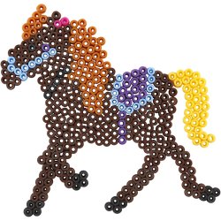 Perleplade, and, elefant, giraf, bj&oslash;rn, hest og fisk, str. 10x11-13x16,5 cm, medium, 6 stk./ 1 pk.