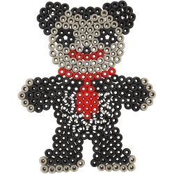 Perleplade, and, elefant, giraf, bj&oslash;rn, hest og fisk, str. 10x11-13x16,5 cm, medium, 6 stk./ 1 pk.