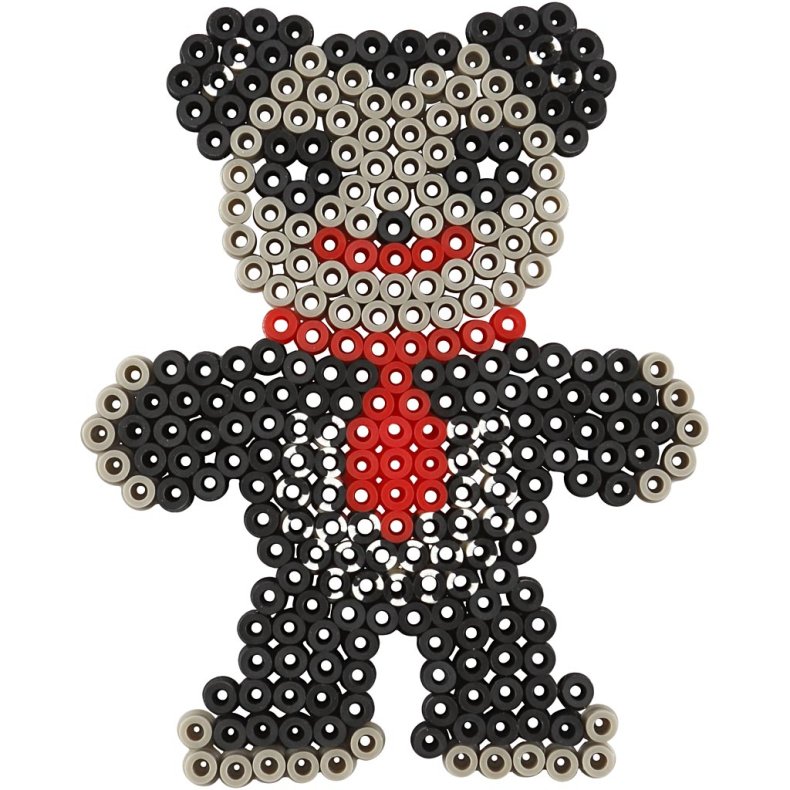 Perleplade, and, elefant, giraf, bj&oslash;rn, hest og fisk, str. 10x11-13x16,5 cm, medium, 6 stk./ 1 pk.