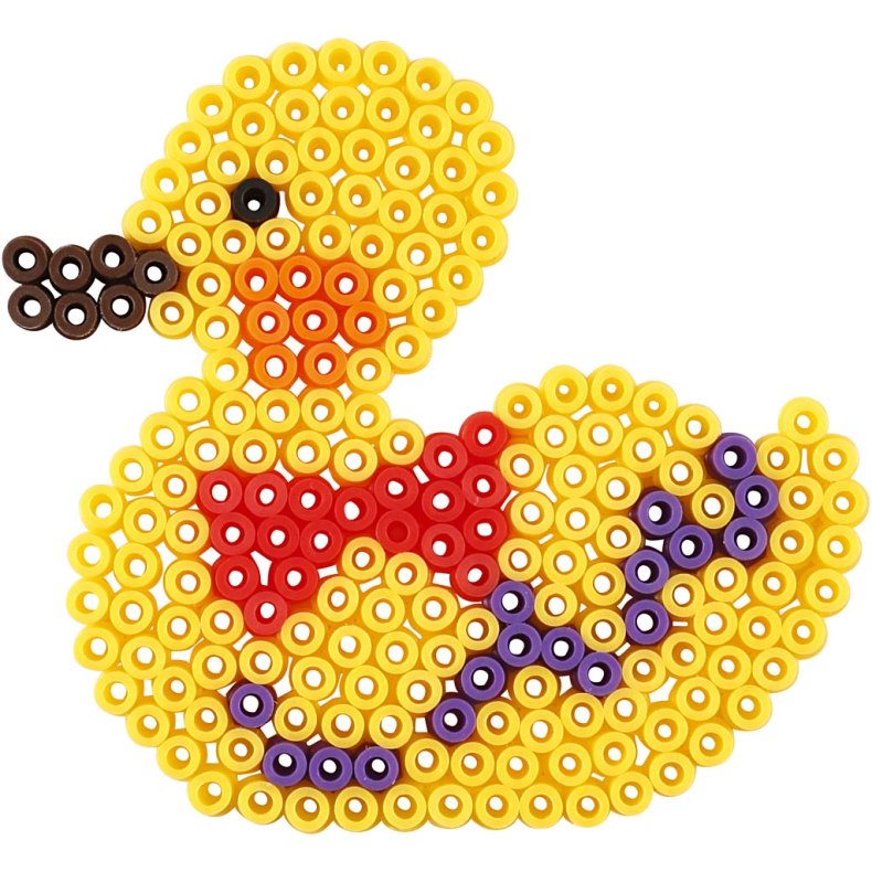 Perleplade, and, elefant, giraf, bj&oslash;rn, hest og fisk, str. 10x11-13x16,5 cm, medium, 6 stk./ 1 pk.