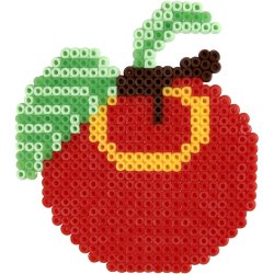 Perleplade, blomster, pige, dreng, &aelig;ble og p&aelig;re, str. 8,5x14-14x16 cm, medium, 6 stk./ 1 pk.