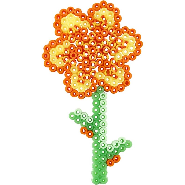 Perleplade, blomster, pige, dreng, &aelig;ble og p&aelig;re, str. 8,5x14-14x16 cm, medium, 6 stk./ 1 pk.