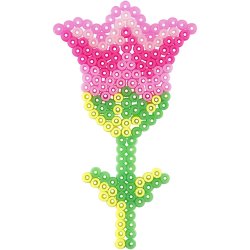 Perleplade, blomster, pige, dreng, &aelig;ble og p&aelig;re, str. 8,5x14-14x16 cm, medium, 6 stk./ 1 pk.