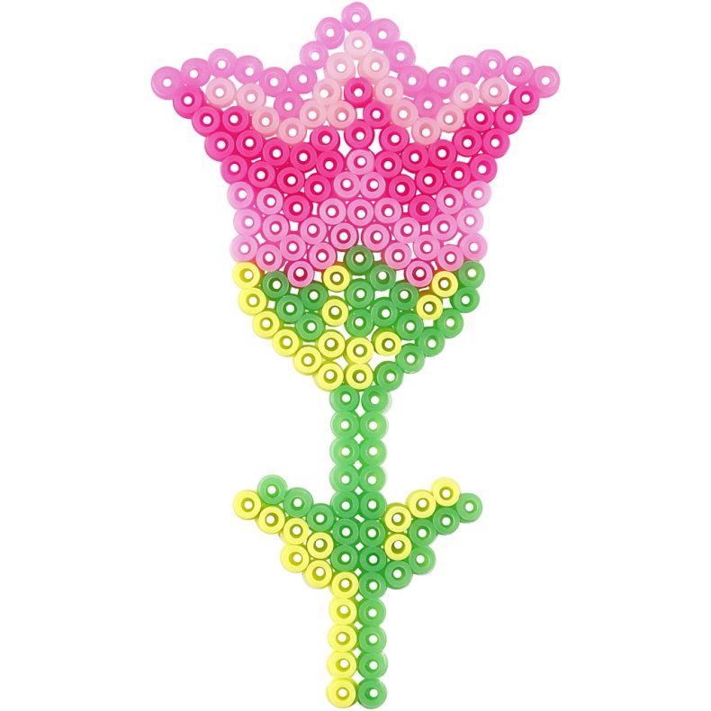 Perleplade, blomster, pige, dreng, &aelig;ble og p&aelig;re, str. 8,5x14-14x16 cm, medium, 6 stk./ 1 pk.