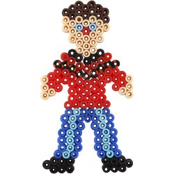 Perleplade, blomster, pige, dreng, &aelig;ble og p&aelig;re, str. 8,5x14-14x16 cm, medium, 6 stk./ 1 pk.