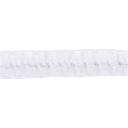 Chenille, L: 30 cm, tykkelse 4 mm, hvid, 50 stk./ 1 pk.