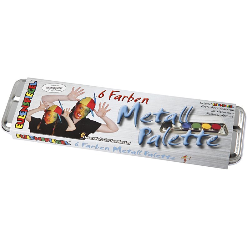 Eulenspiegel Ansigtsmaling, ass. farver, 6 frv./ 1 s&aelig;t