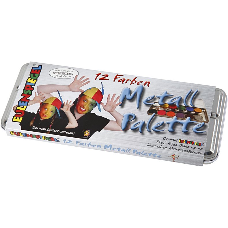 Eulenspiegel Ansigtsmaling, ass. farver, 12 frv./ 1 s&aelig;t